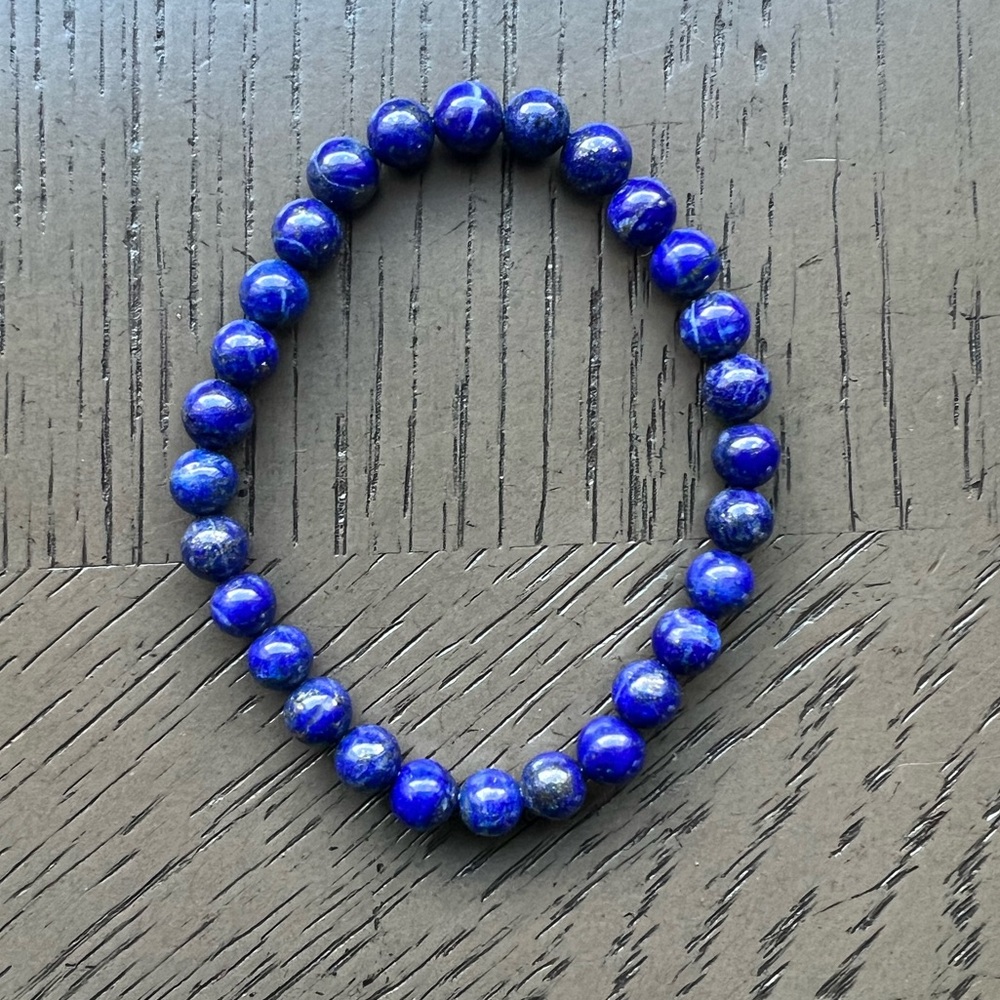 Lapis lazuli bracelet 6mm SIZE 6.5’